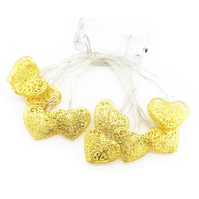 heart shaped led battery string light