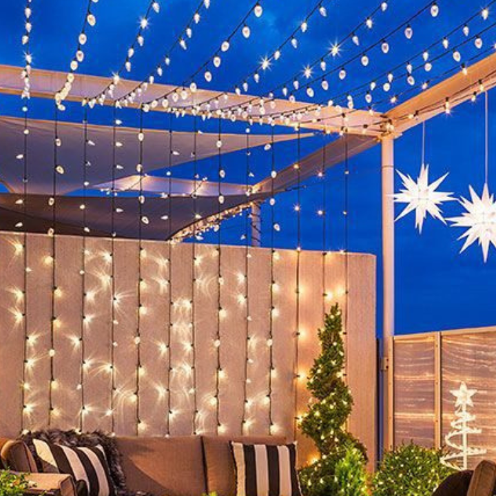 How Do Fairy Lights Transform A Simple Balcony Into A Cozy Retreat?