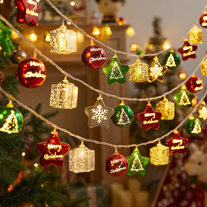 Christmas Gold Plated Ornaments String Lights