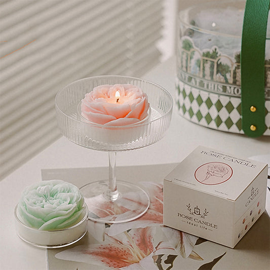 flower in glass scented candles