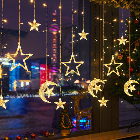 Hanging Stars and Moon String Lights