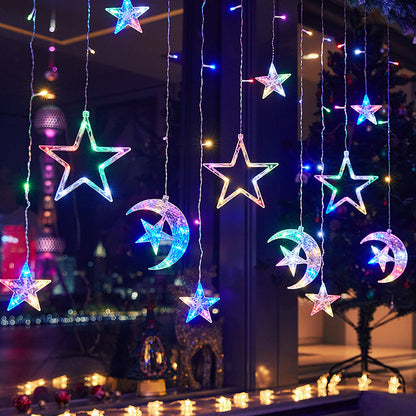 Hanging Stars and Moon String Lights