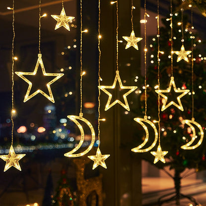 Hanging Stars and Moon String Lights