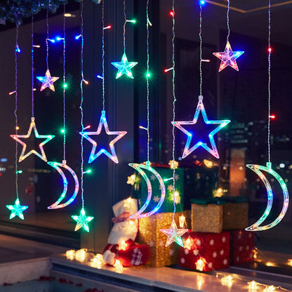 Hanging Stars and Moon String Lights