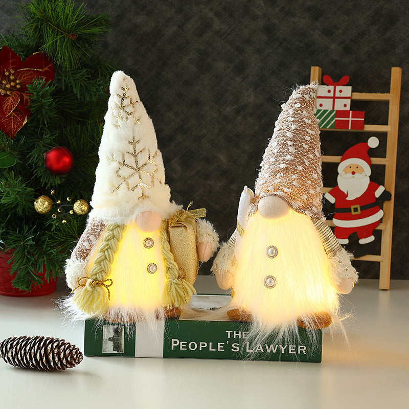 White Gnome Figures Light